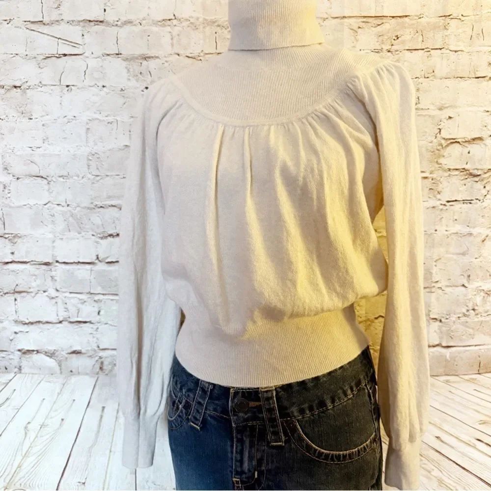 Madewell shirred balloon sleeve turtleneck sweater